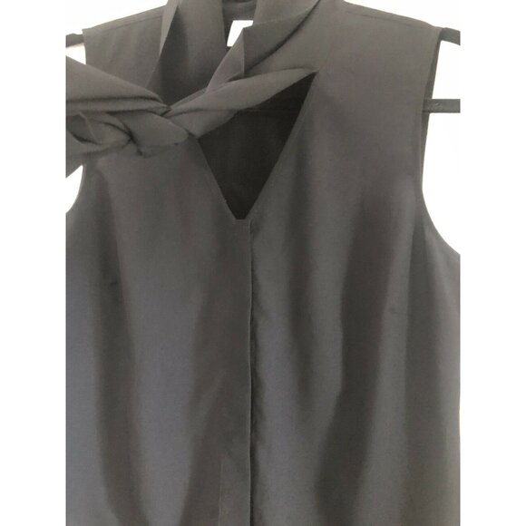 Cabi Black Piano Tassel Neck Tie Button up Tank Size Small - Picture 4 of 7